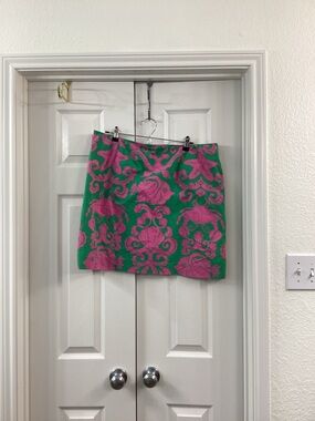Vintage, Classic, old school Lilly Pulitzer Pink and Green Mini Skirt
